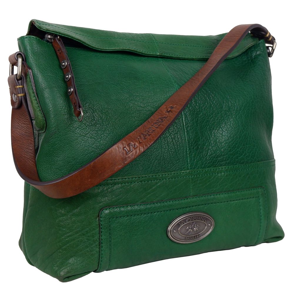 La Martina Green Leather Crossbody Bag