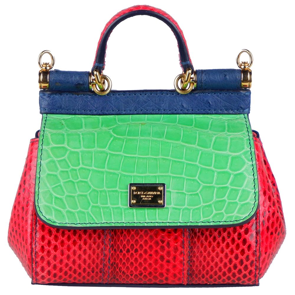 Dolce & Gabbana Multicolor Leather Di Crocodile Handbag