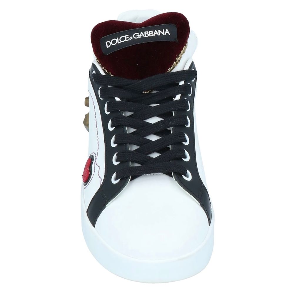 Dolce & Gabbana White Leather Di Calfskin Sneaker