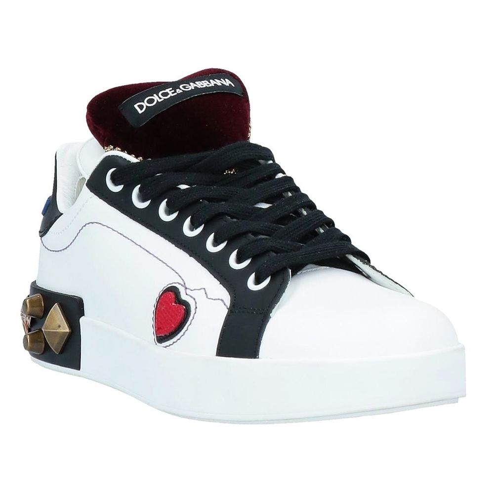 Dolce & Gabbana White Leather Di Calfskin Sneaker