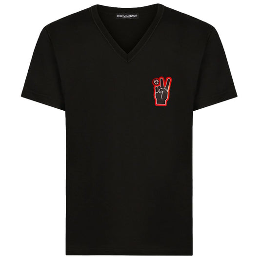 Dolce & Gabbana Black Cotton T-Shirt