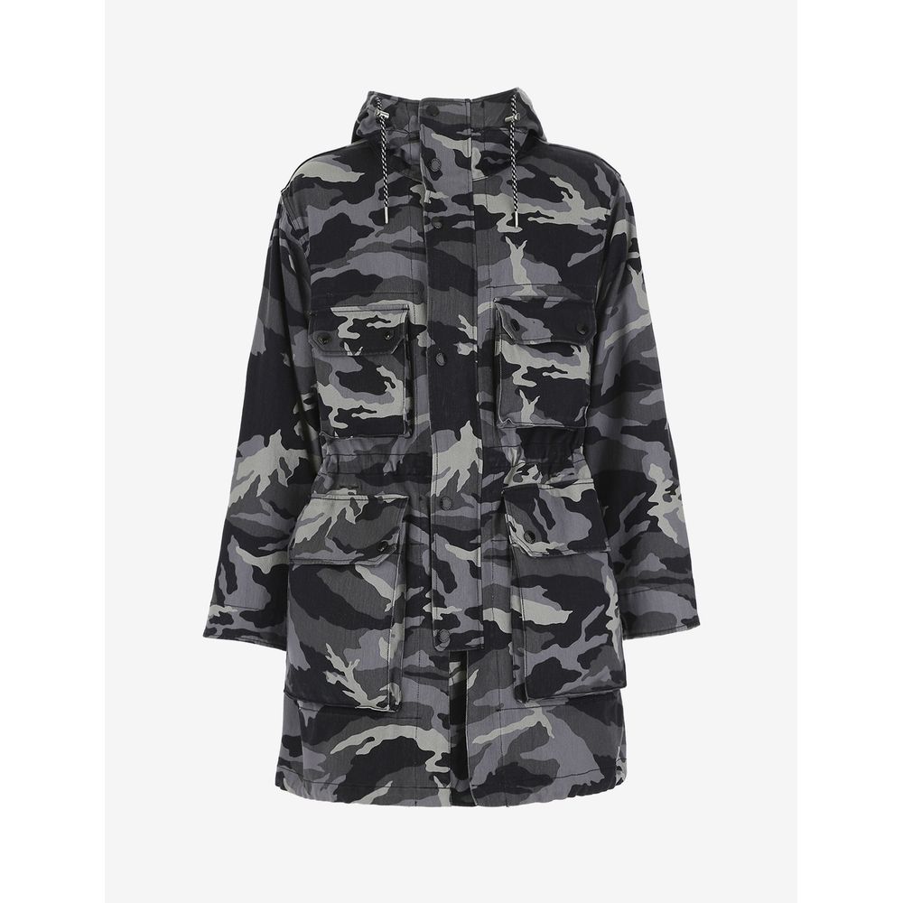 Armani Exchange Camouflage Grey Hooded Trench Revolution