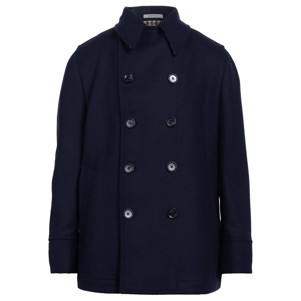 Aquascutum Elegant Double-Breasted Men's Wool Coat