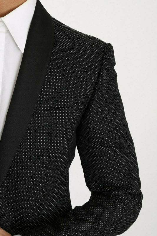 Dolce & Gabbana Elegant Black Slim Fit Patterned Blazer