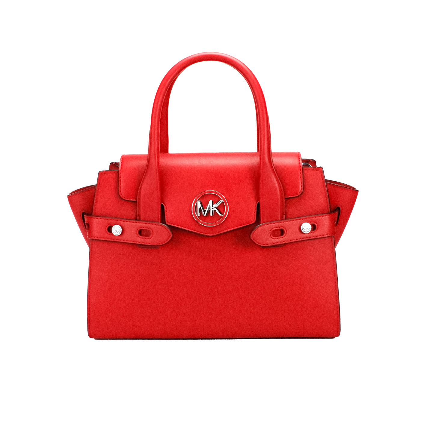 Michael Kors Carmen Medium Bright Red Leather Satchel Bag Purse