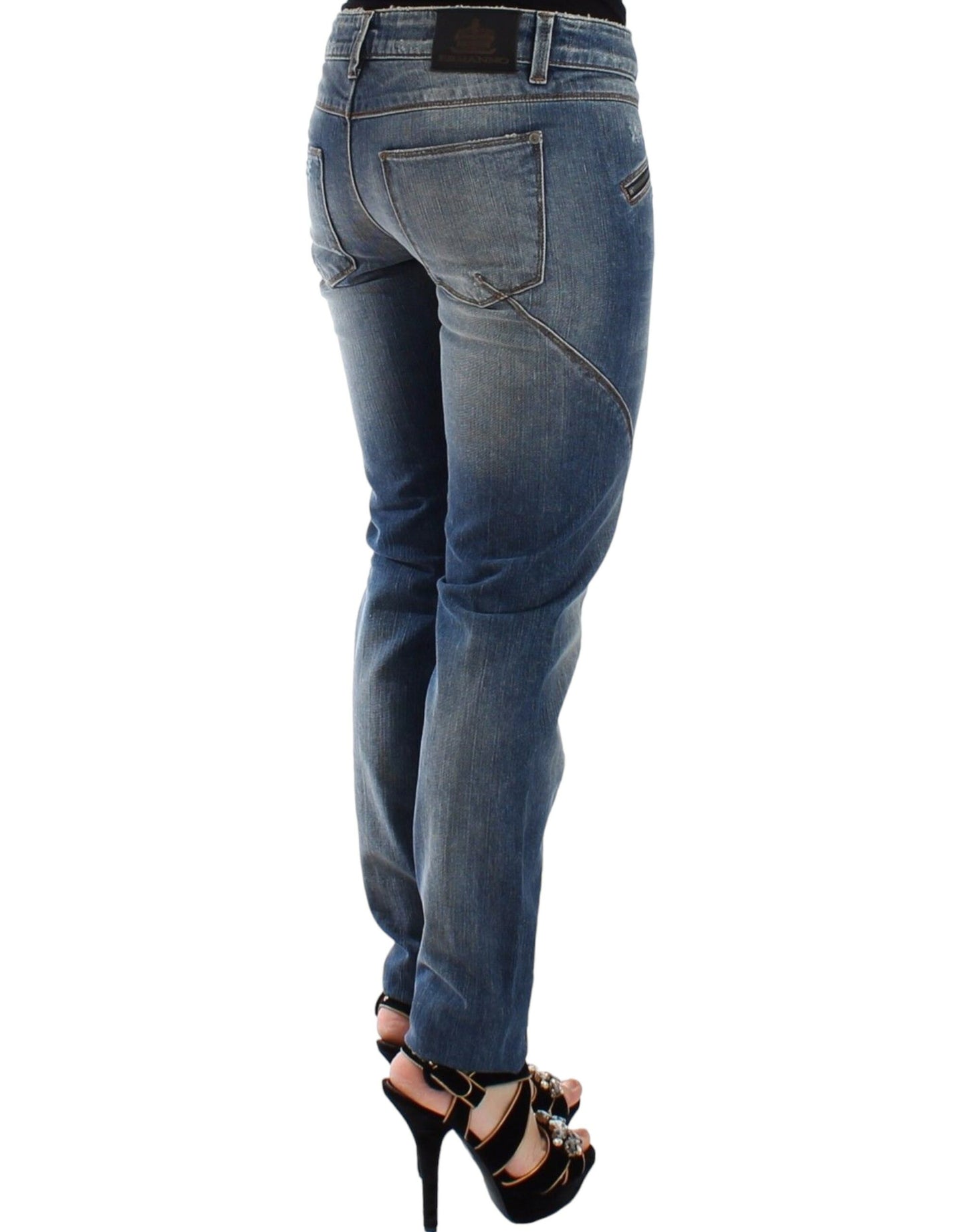 Ermanno Scervino Chic Slim-Fit Blue Denim Jeans