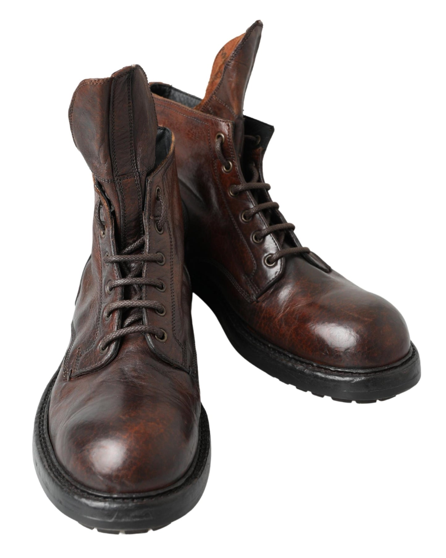 Dolce & Gabbana Elegant Combat Leather Boots - Refined Style