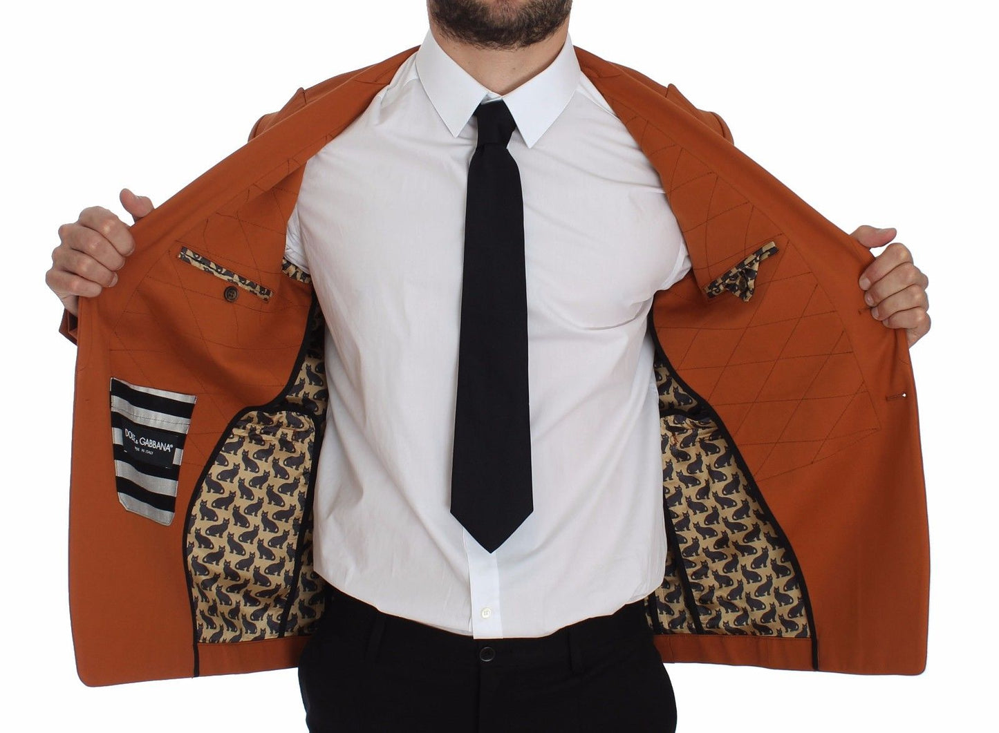 Dolce & Gabbana Elegant Orange Casual Cotton Blend Blazer