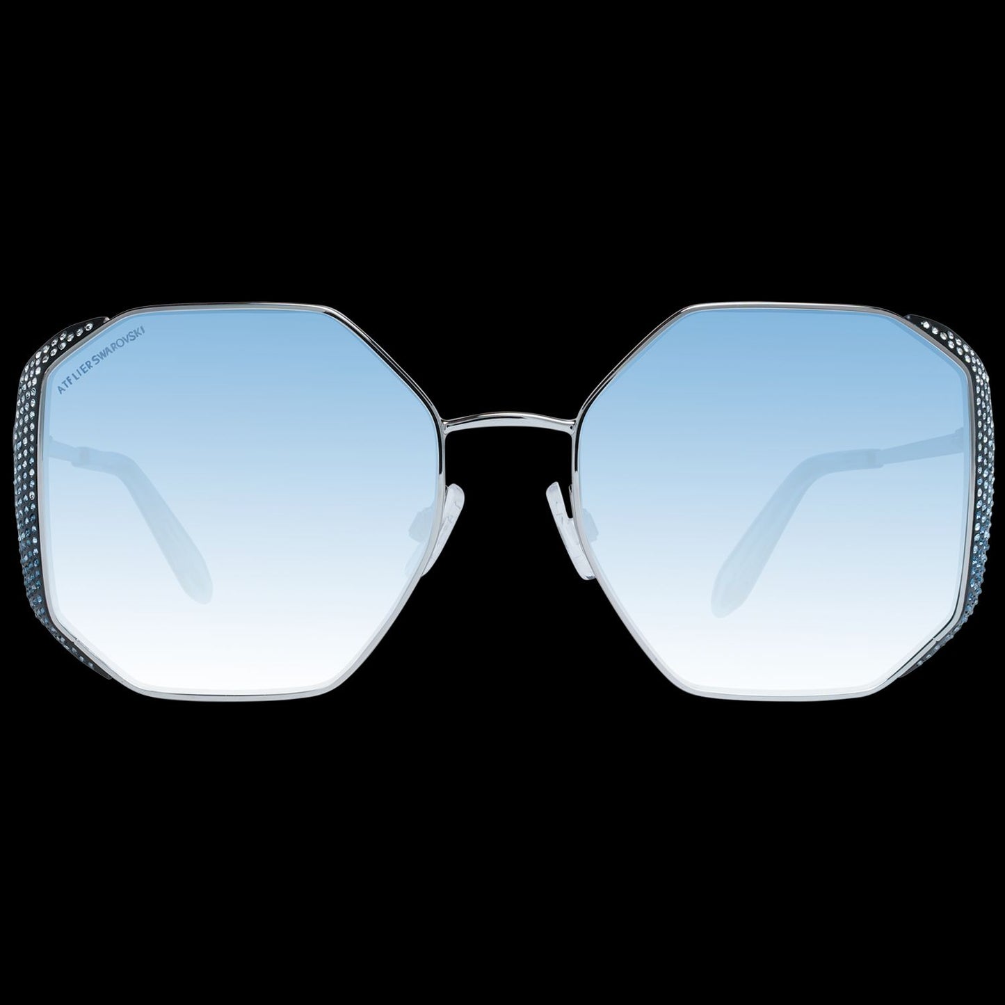 Atelier Swarovski Elegant Silver Trapezium Sunglasses