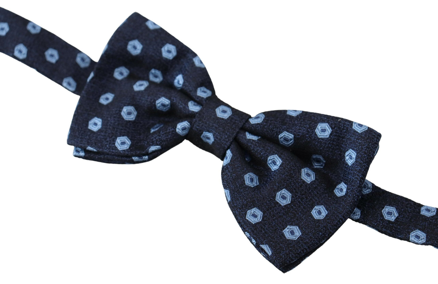 Dolce & Gabbana Elegant Blue Patterned Silk Bow Tie