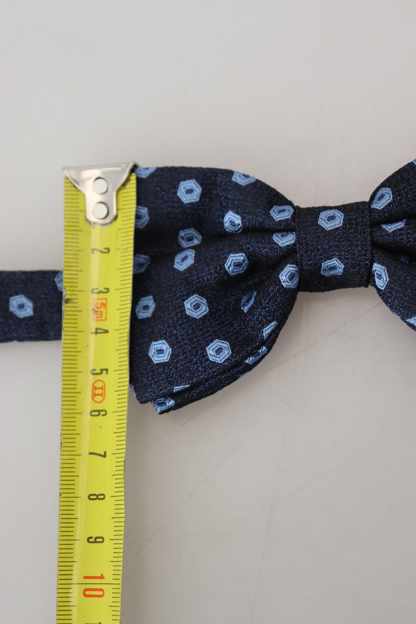 Dolce & Gabbana Elegant Blue Patterned Silk Bow Tie