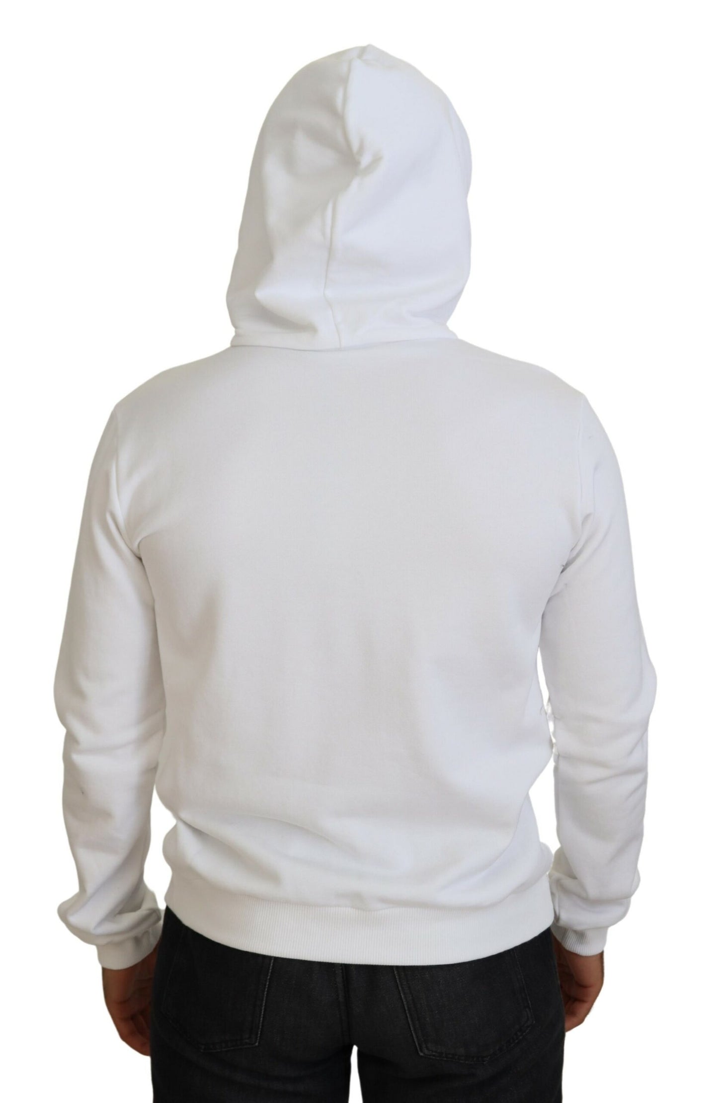 Dolce & Gabbana Sacred Heart Hooded White Sweater