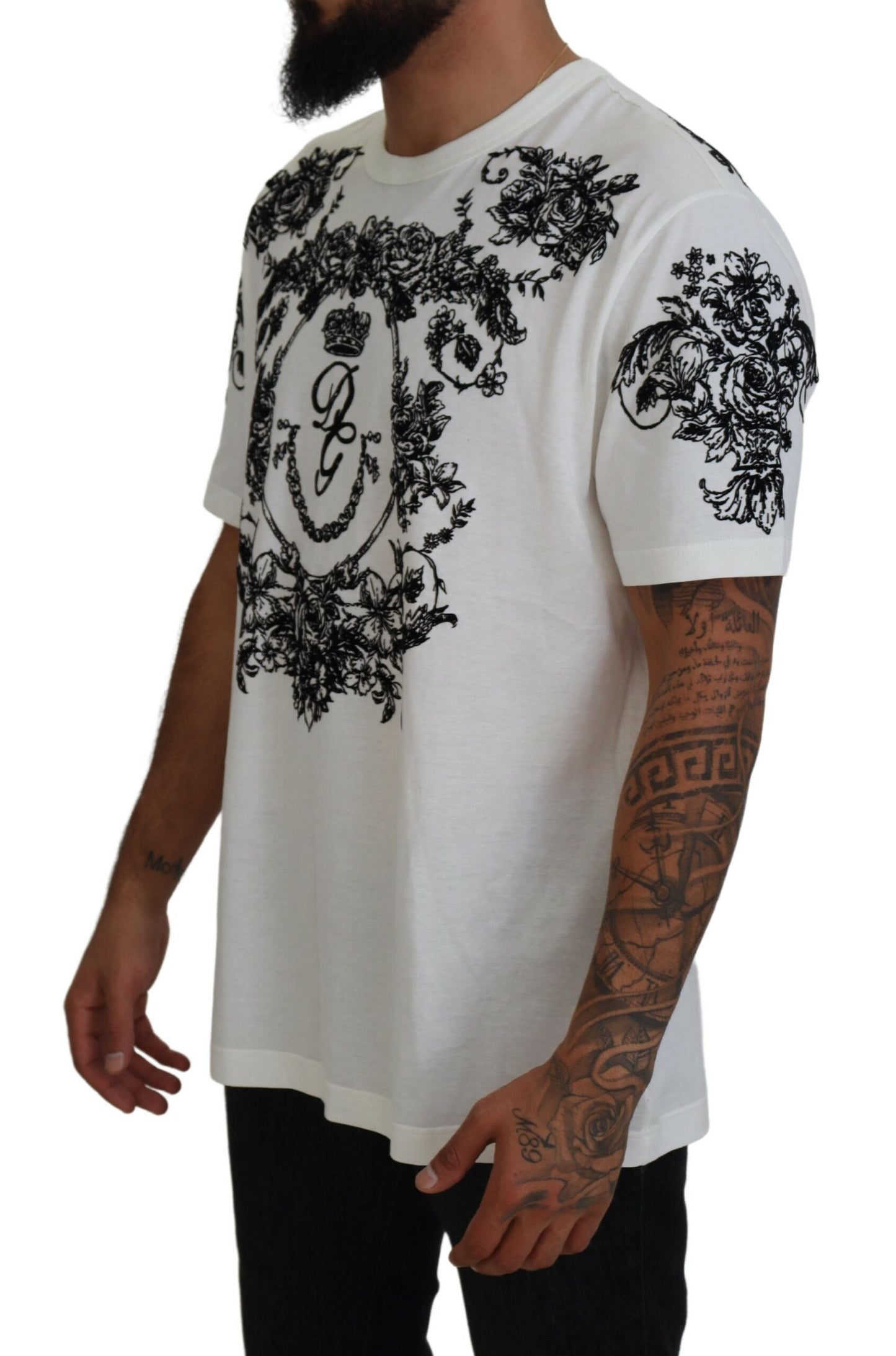 Dolce & Gabbana Elegant White Crew Neck Cotton Tee