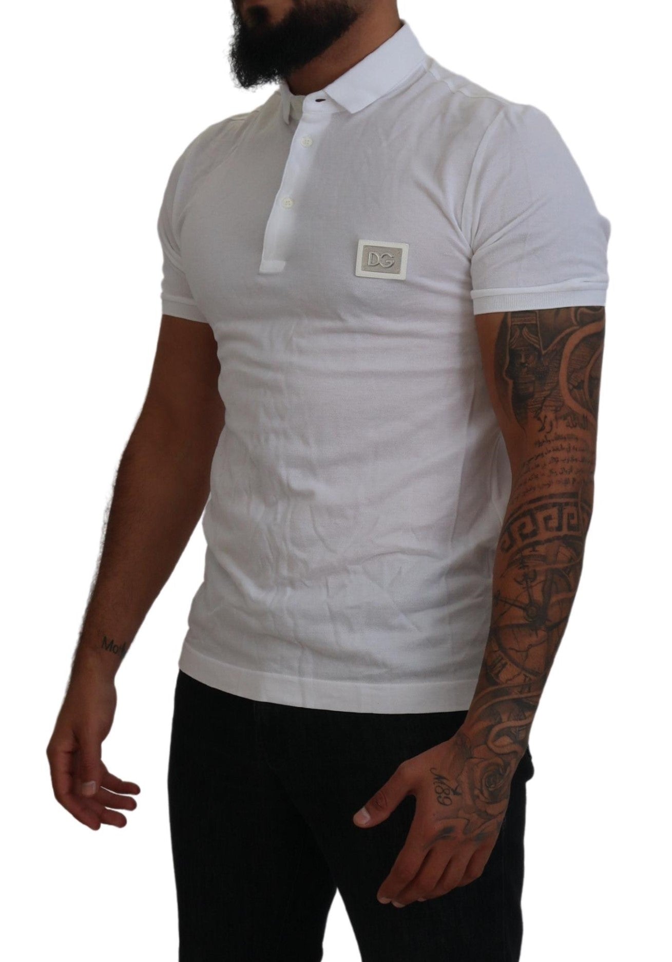 Dolce & Gabbana Exquisite White Cotton Polo T-Shirt