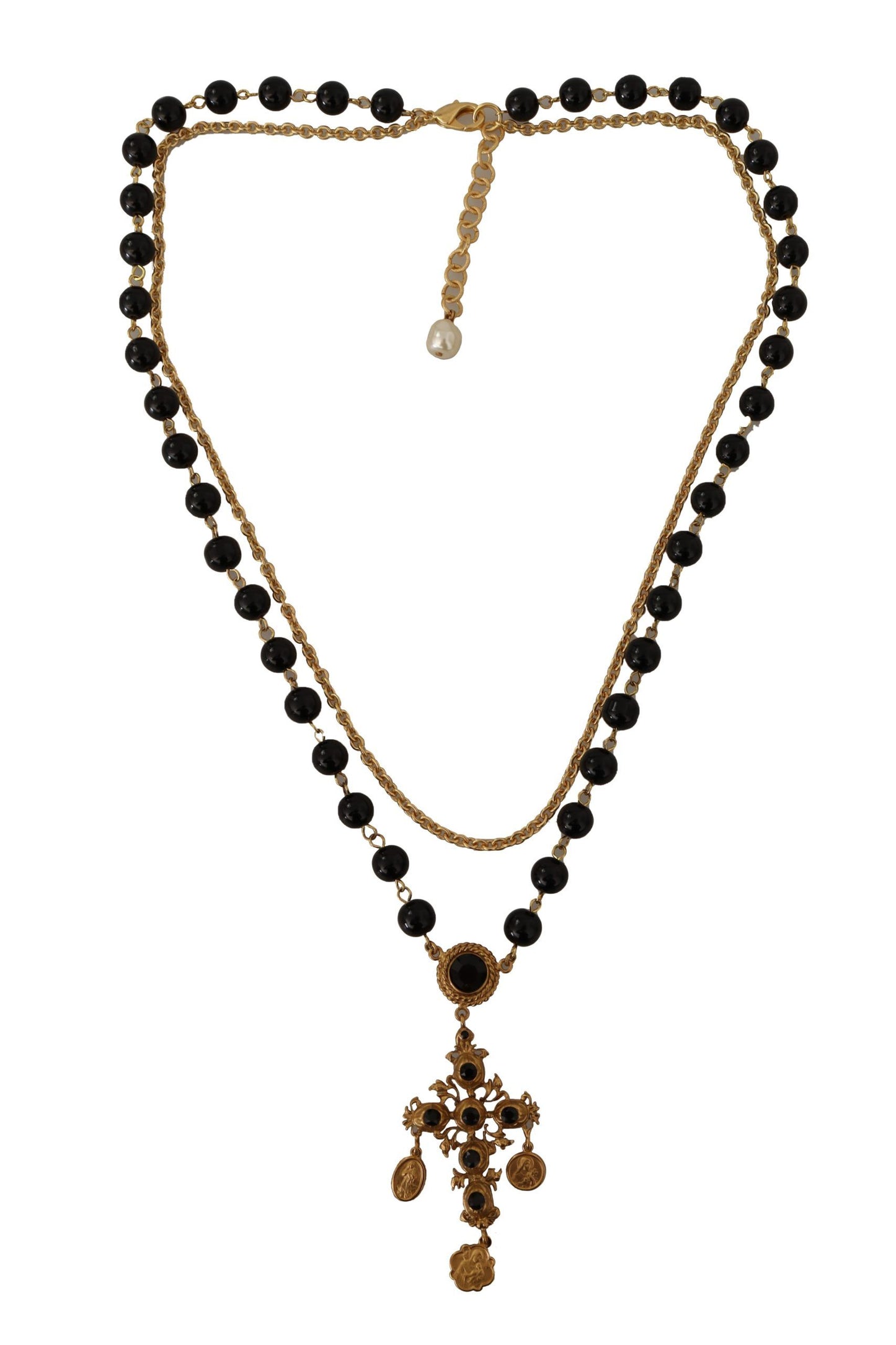 Dolce & Gabbana Elegant Charm Cross Necklace in Gold