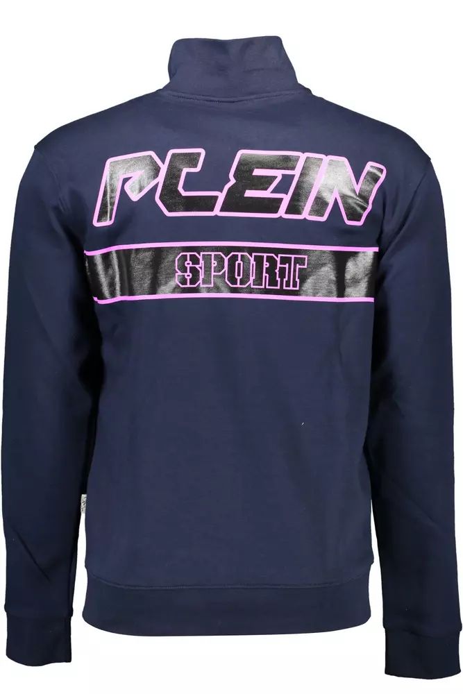 Plein Sport Sleek Blue Long-Sleeved Athletic Sweatshirt