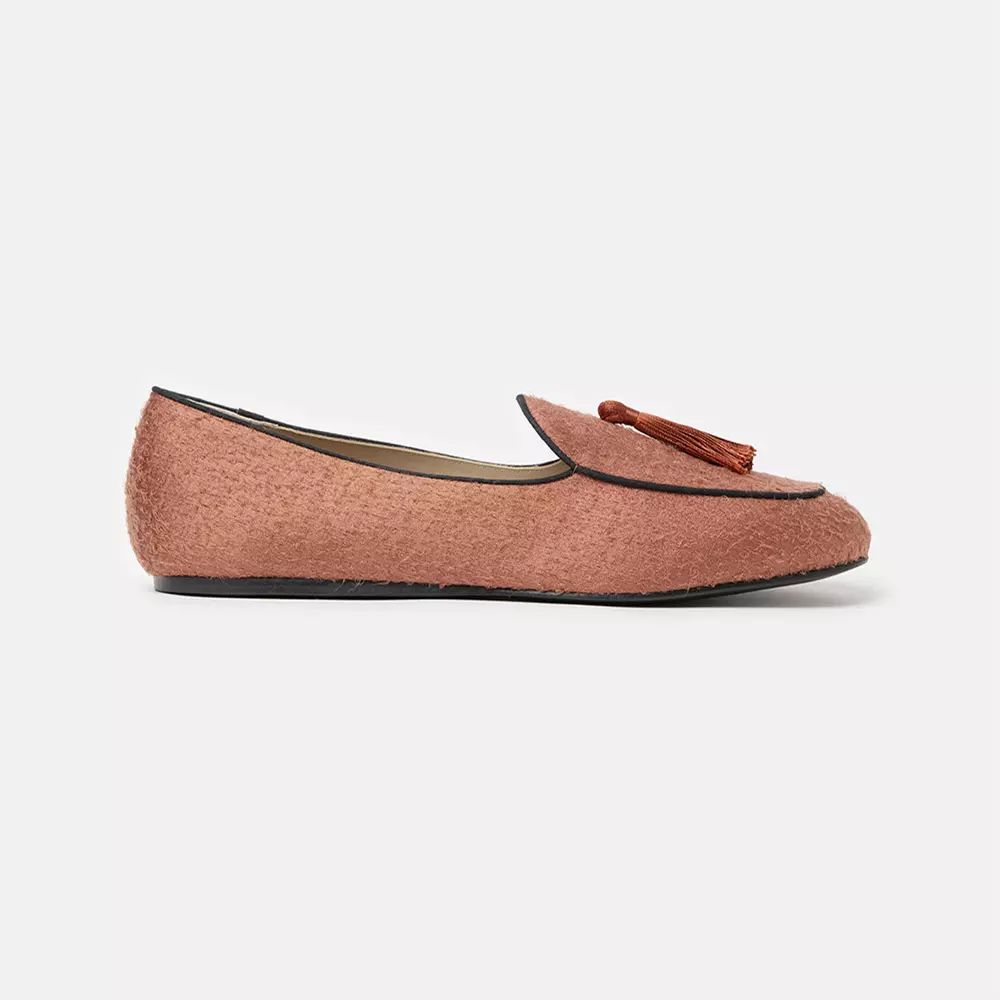 Charles Philip Elegant Rust Silk Tassel Loafers