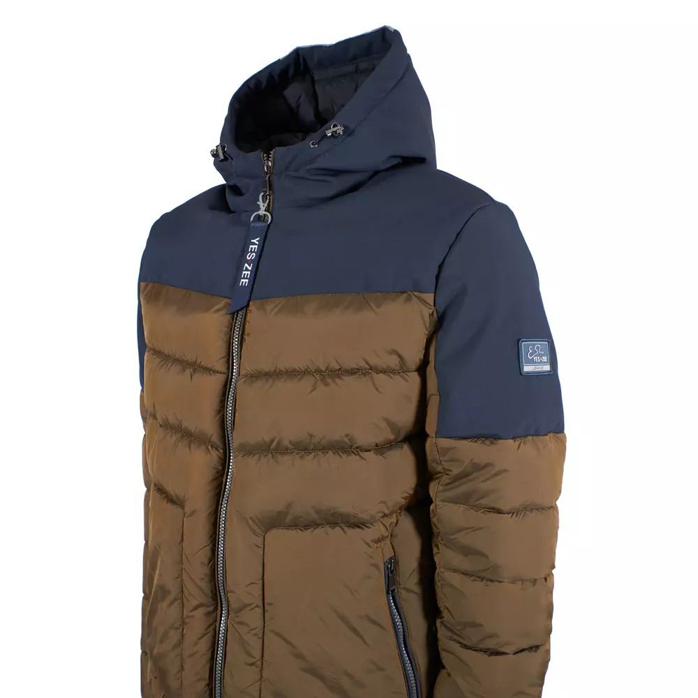 Yes Zee Chic Quilted Down Jacket with Softshell Inserts