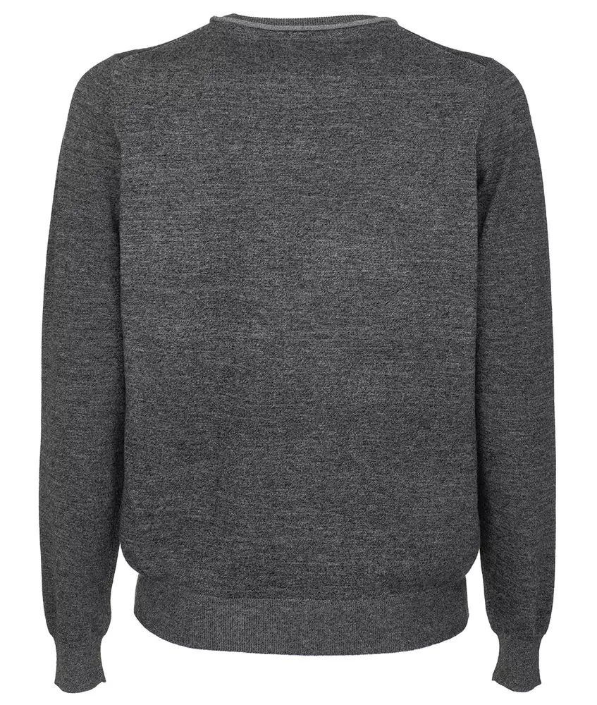 Fred Mello Anthracite Crewneck Viscose Blend Sweater