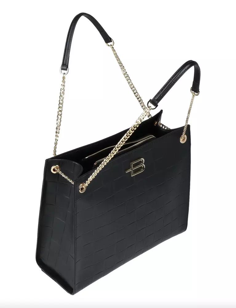 Baldinini Trend Elegant Leather Chain-Strap Shoulder Bag