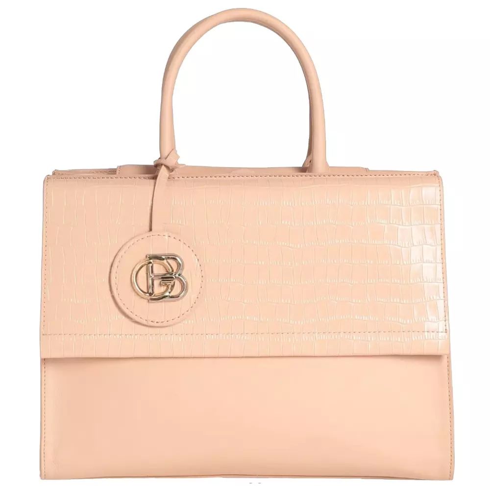 Baldinini Trend Chic Calfskin Handbag with Button Closure