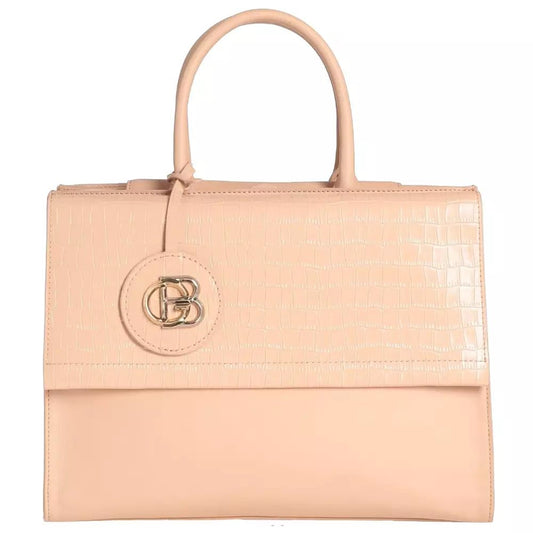 Baldinini Trend Chic Calfskin Handbag with Button Closure