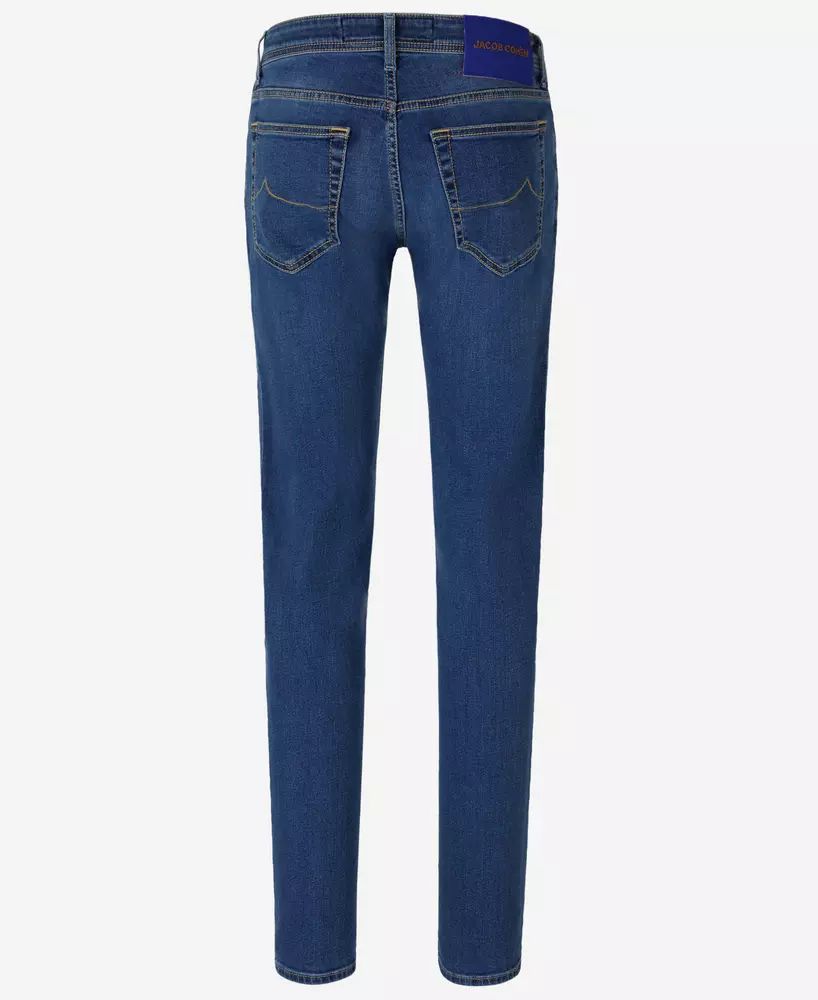 Jacob Cohen Elite Blue Nick Jeans with Silver Button Detail