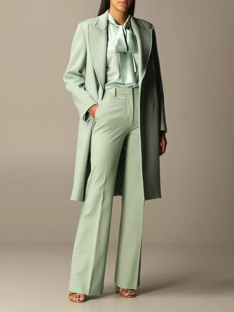 Alberta Ferretti Elegant Double-Breasted Wool Coat