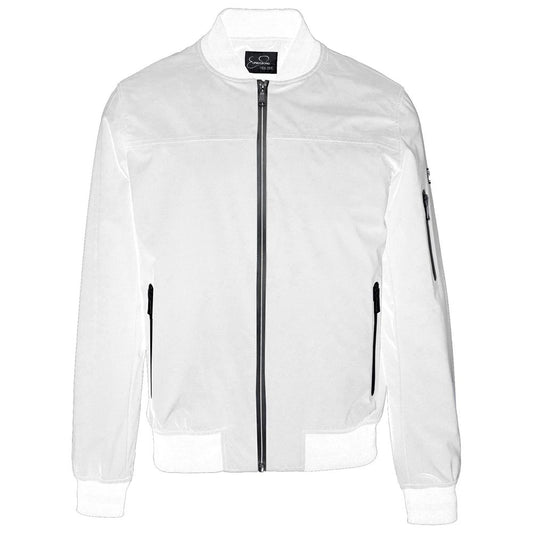 Yes Zee Sleek Men's Nylon Bomber Jacket - White