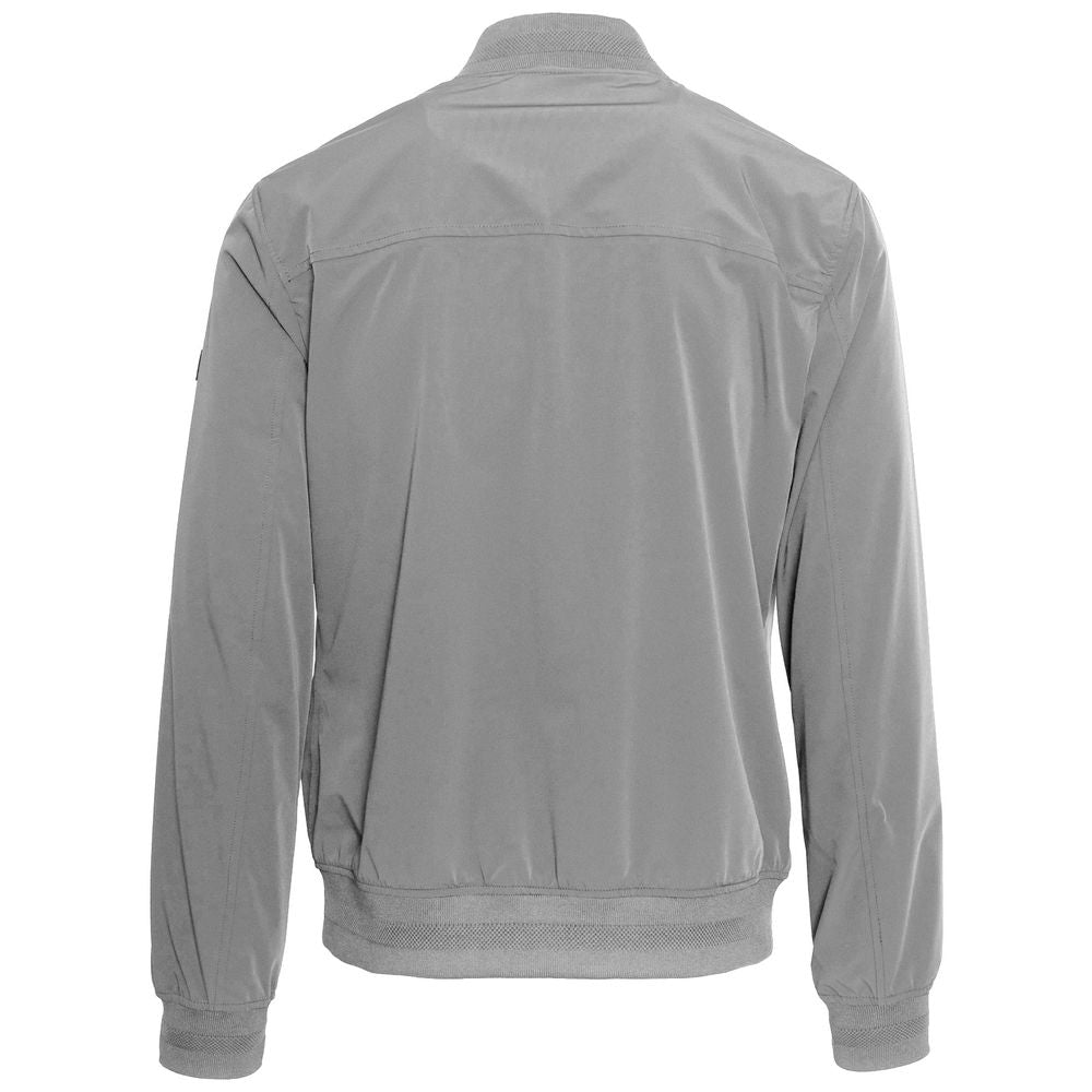 Yes Zee Chic Gray Nylon Bomber Jacket for Men