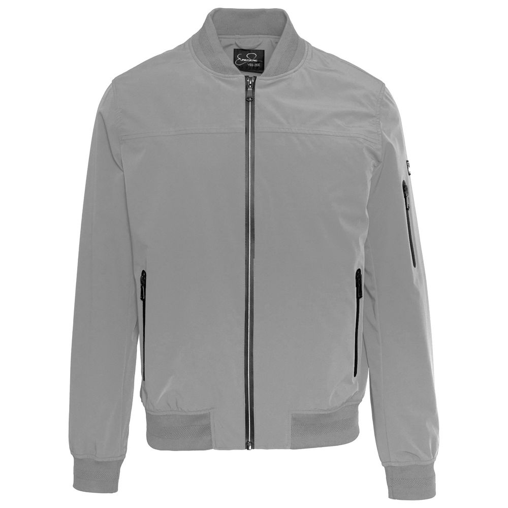 Yes Zee Chic Gray Nylon Bomber Jacket for Men