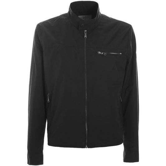 Yes Zee Sleek Black Windbreaker for Modern Men