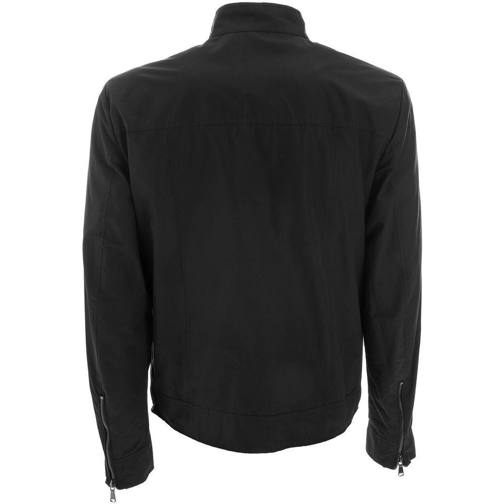 Yes Zee Sleek Black Windbreaker for Modern Men