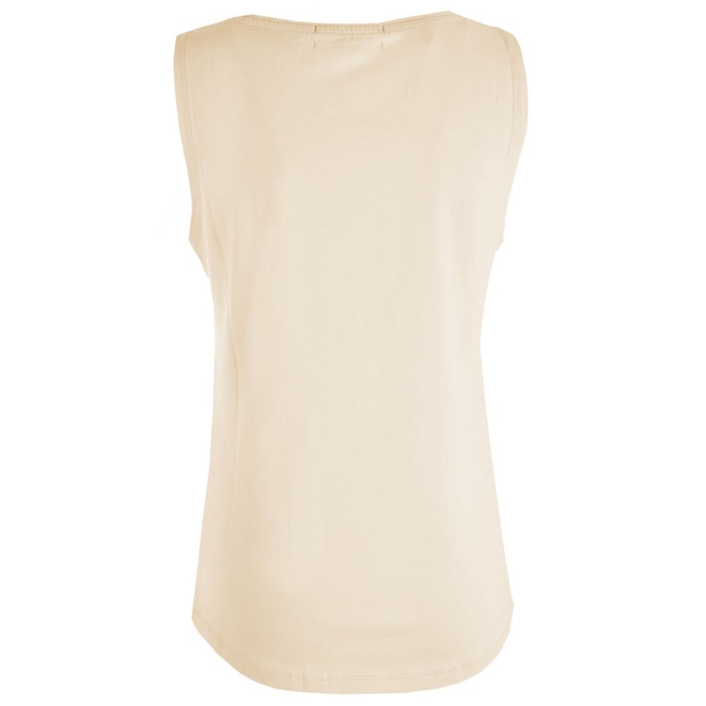 Yes Zee Chic Beige Crew-Neck Cotton Tee