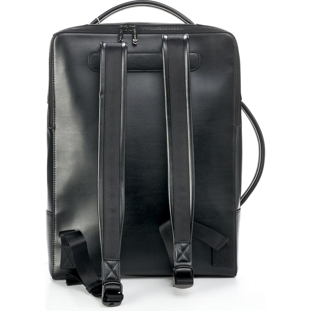 Baldinini Trend Elegant Black Calfskin Men's Backpack