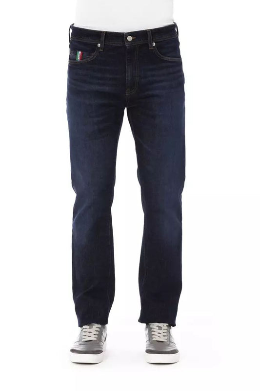 Baldinini Trend Chic Tricolor Accent Men's Denim