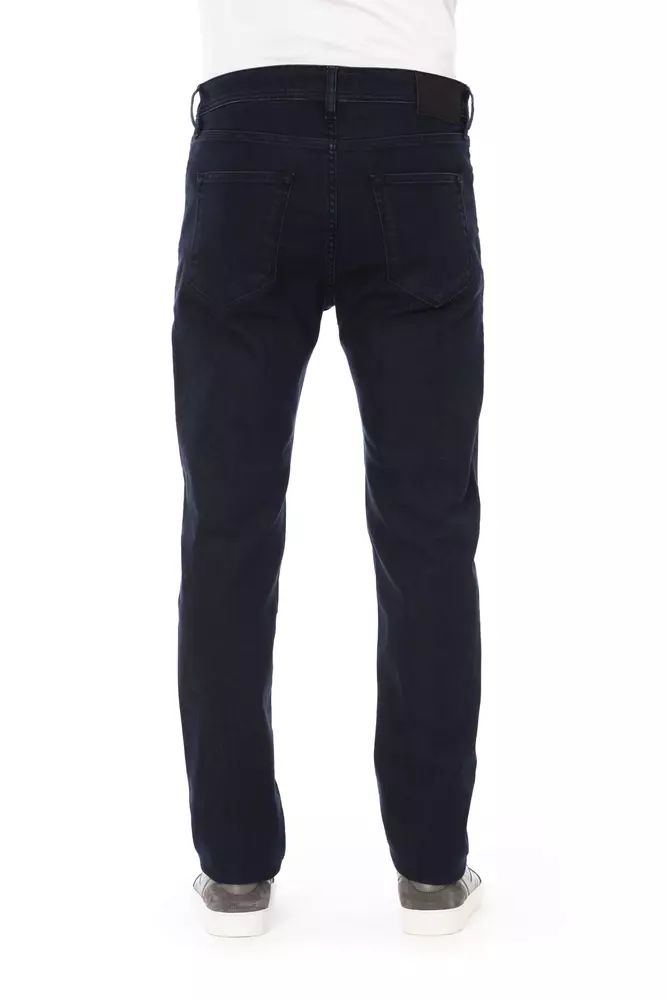 Baldinini Trend Chic Blue Regular Fit Denim with Logo Accents