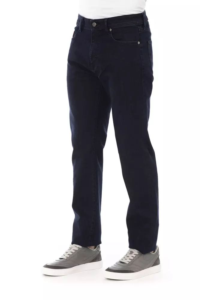 Baldinini Trend Chic Blue Regular Fit Denim with Logo Accents