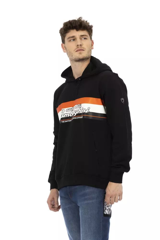 Automobili Lamborghini Sleek Cotton Hoodie with Iconic Sleeve Logo