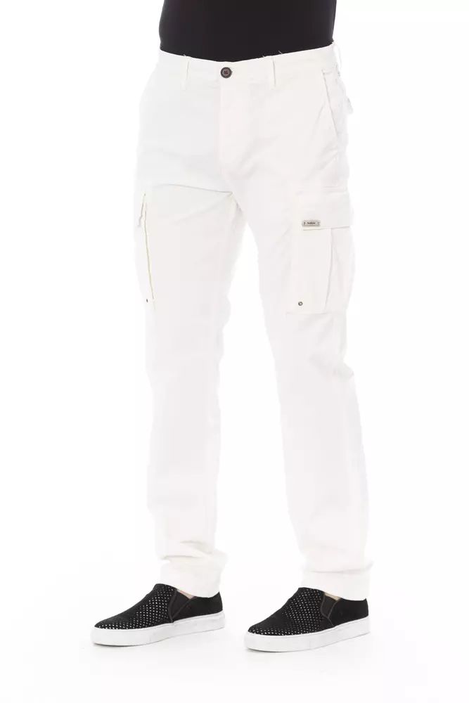 Baldinini Trend Chic White Cargo Trousers - Tailored Fit & Stretch