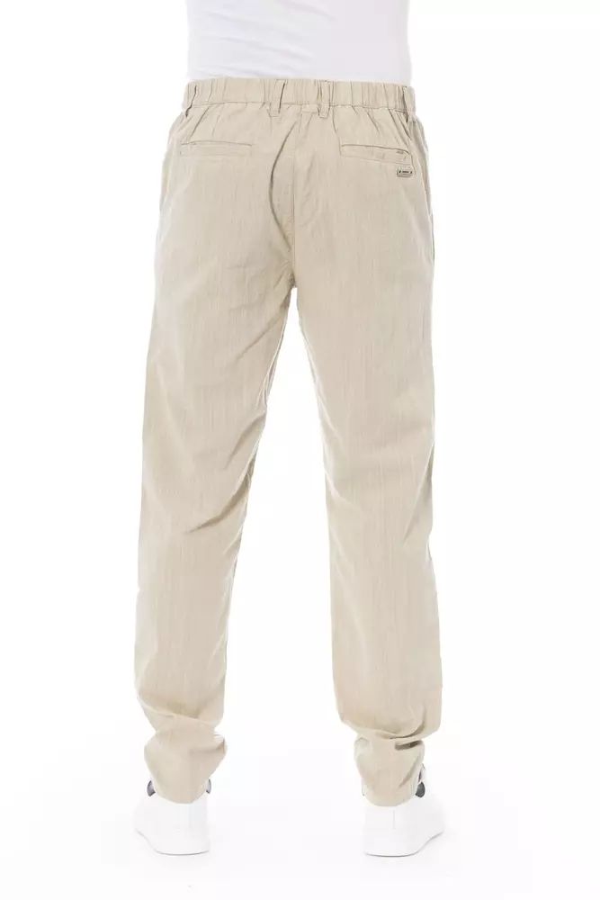 Baldinini Trend Elegant Beige Cotton Chino Trousers