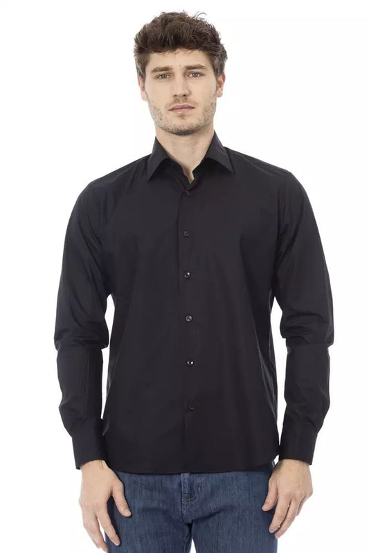 Baldinini Trend Elegant Black Italian Collar Shirt