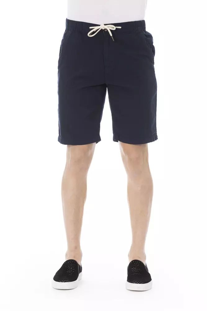 Baldinini Trend Chic Blue Bermuda Shorts with Drawstring Closure