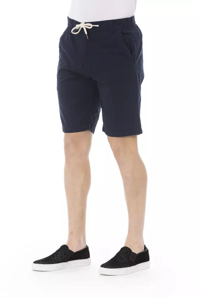 Baldinini Trend Chic Blue Bermuda Shorts with Drawstring Closure