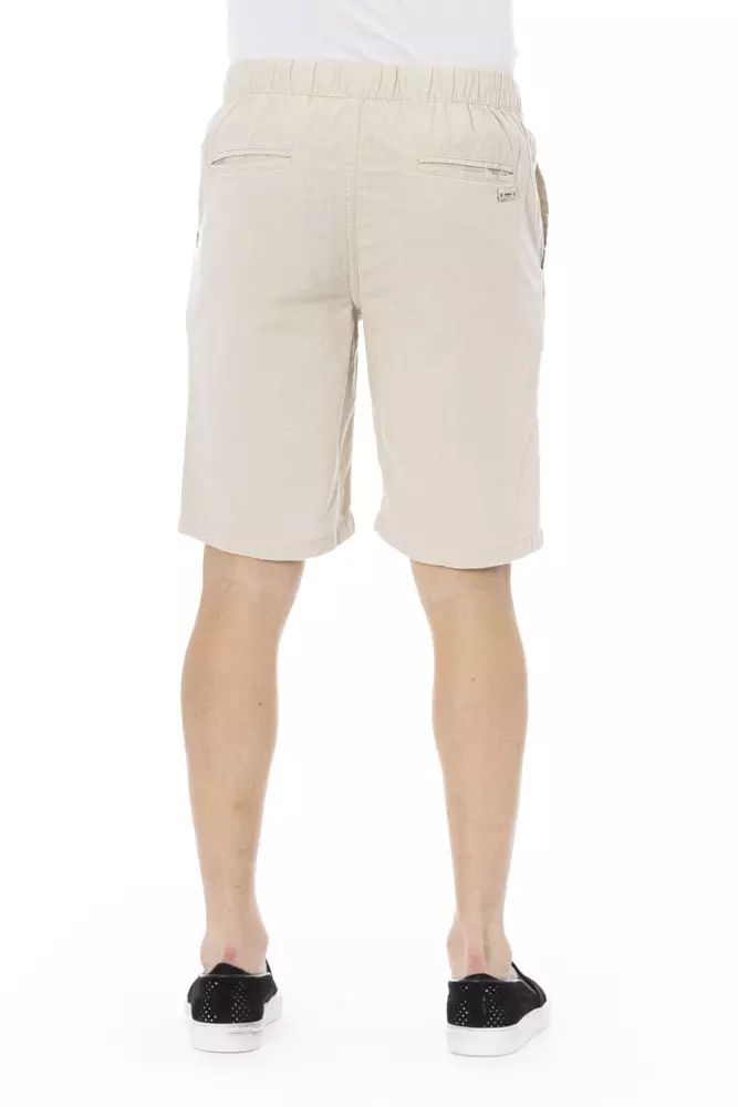 Baldinini Trend Beige Cotton Bermuda Shorts with Drawstring Closure