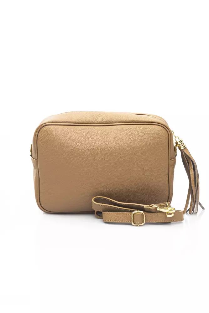 Baldinini Trend Beige Leather Chic Shoulder Bag