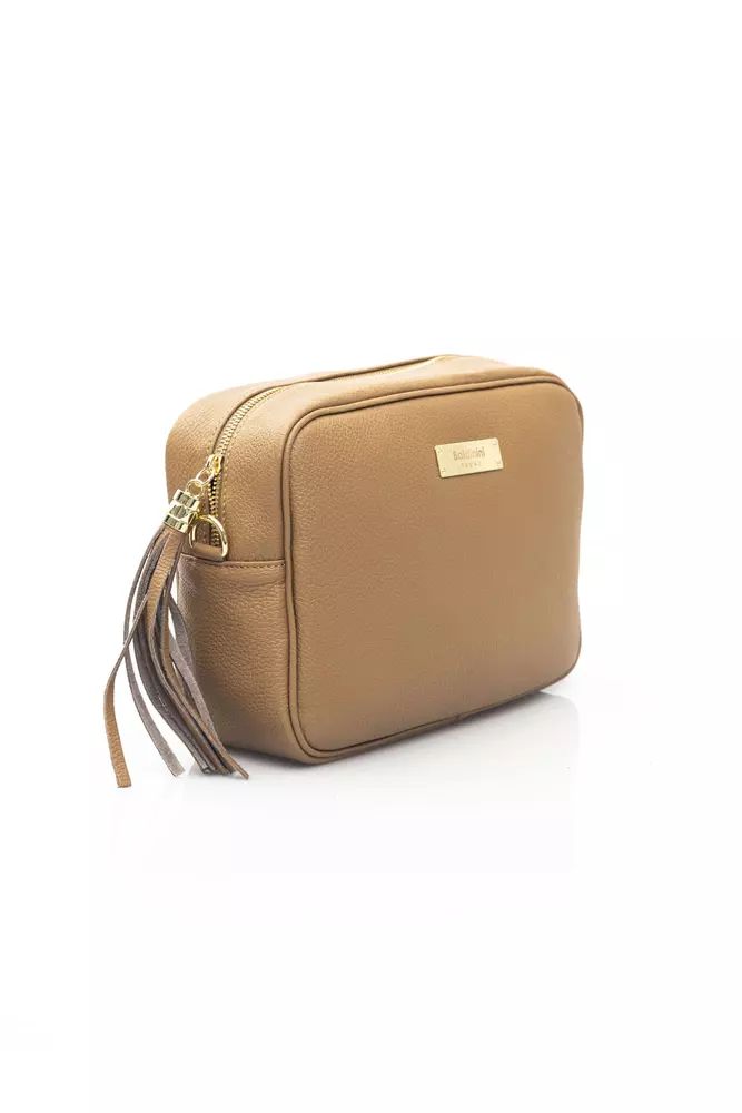 Baldinini Trend Beige Leather Chic Shoulder Bag