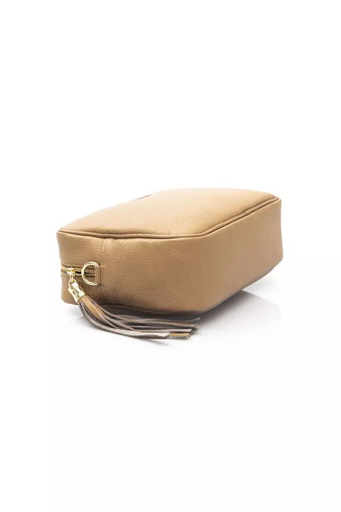 Baldinini Trend Beige Leather Chic Shoulder Bag