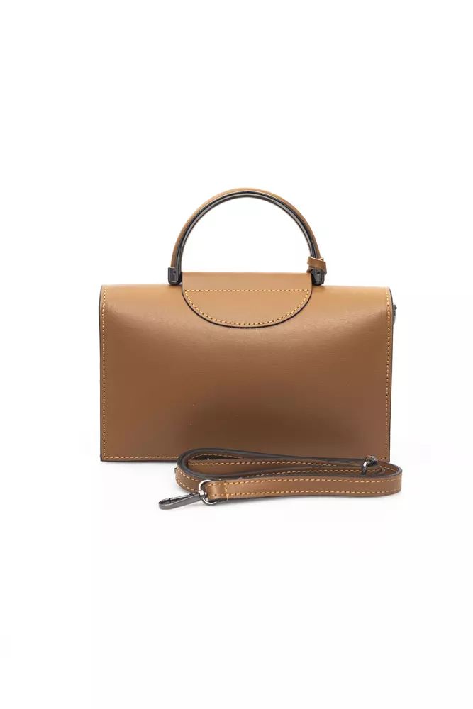 Baldinini Trend Chic Beige Leather Flap Shoulder Bag