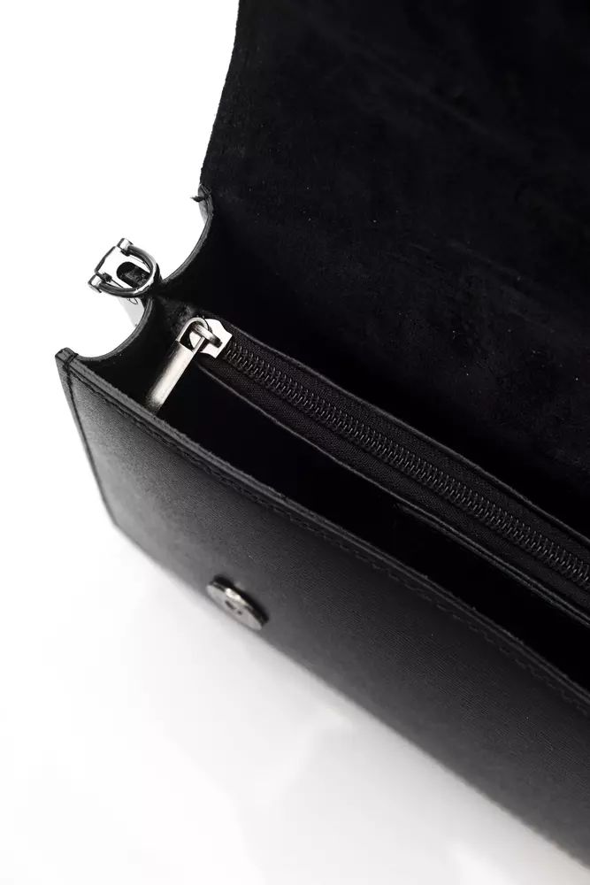 Baldinini Trend Chic Black Leather Shoulder Bag